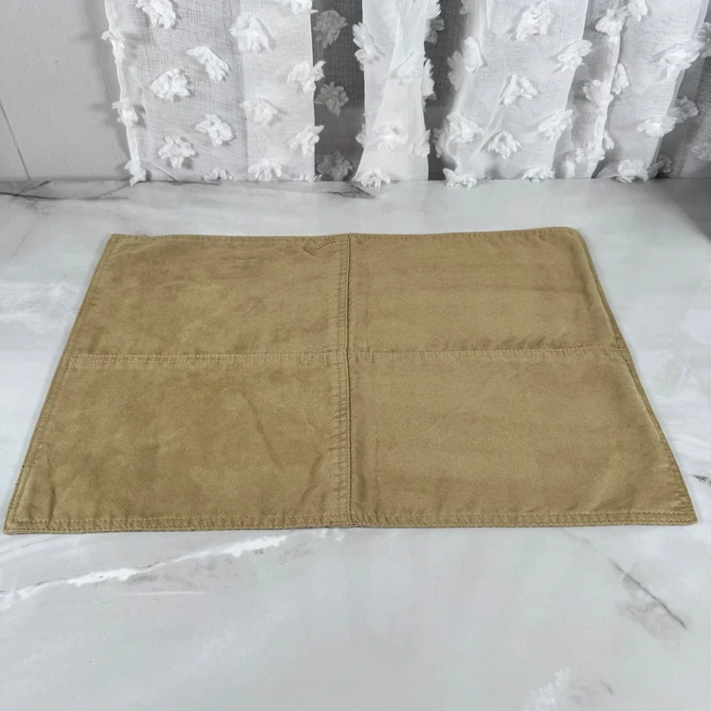 Set of 5 Pottery Barn Sage Green Paneled‎ Placemats Soft Microfiber Cotton